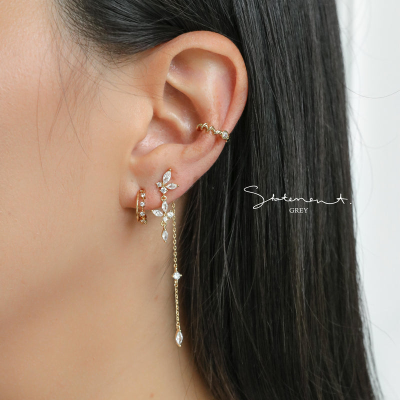 Theo Beaded Huggie Earrings