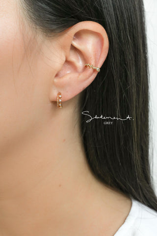 Theo Beaded Huggie Earrings