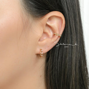 Theo Beaded Huggie Earrings