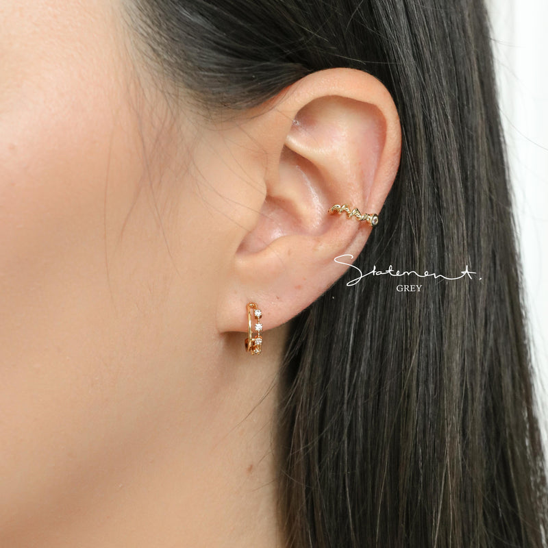Theo Beaded Huggie Earrings