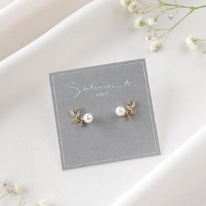 Crystal Leaf Earrings