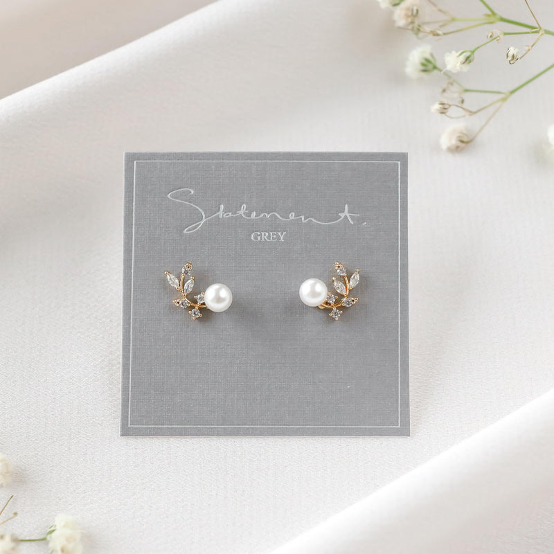 Crystal Leaf Earrings