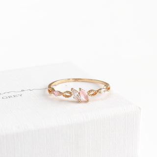 Coral Pink Crystal Ring