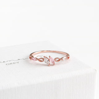 Coral Pink Crystal Ring