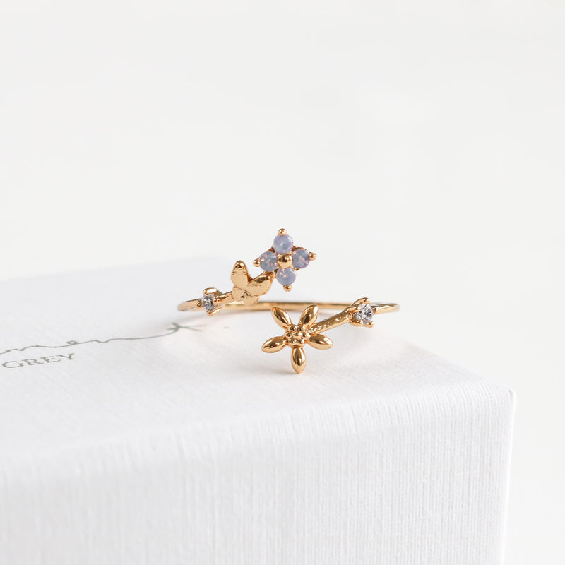 Daisy Butterfly Blossom Ring