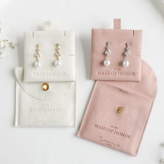 Mariella Crystal Pearl Drop Earrings with Gift Pouch