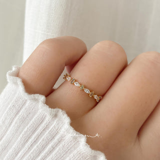 Colourful Baguette Marquise Half Eternity Ring