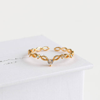 Chevron Heart Ring