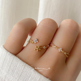 Daisy Butterfly Blossom Ring