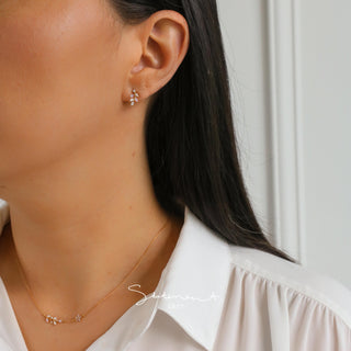Rosy Blossom Leaf Branch Necklace