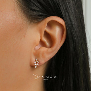 Rosy Leaf Branch Earrings