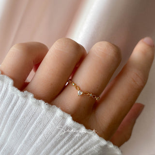 Chevron Heart Ring