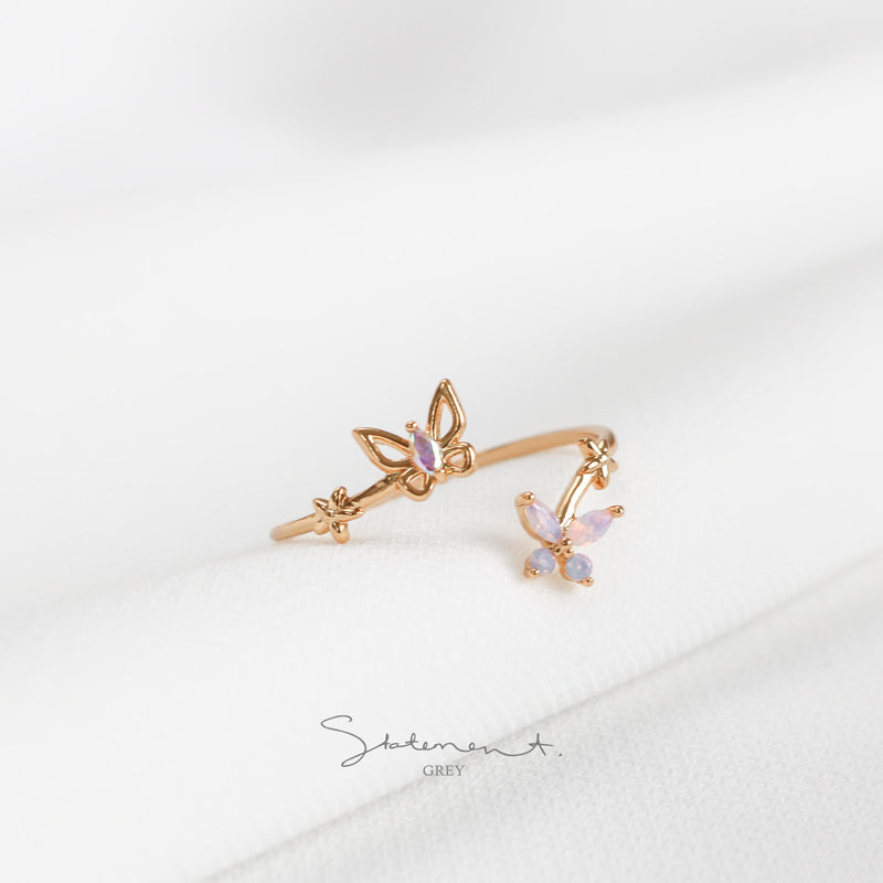 Monica Double Butterfly Ring