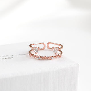 Double Heart Crystal Ring
