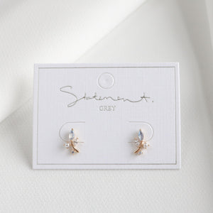 Blue Sprig Pearl Earrings