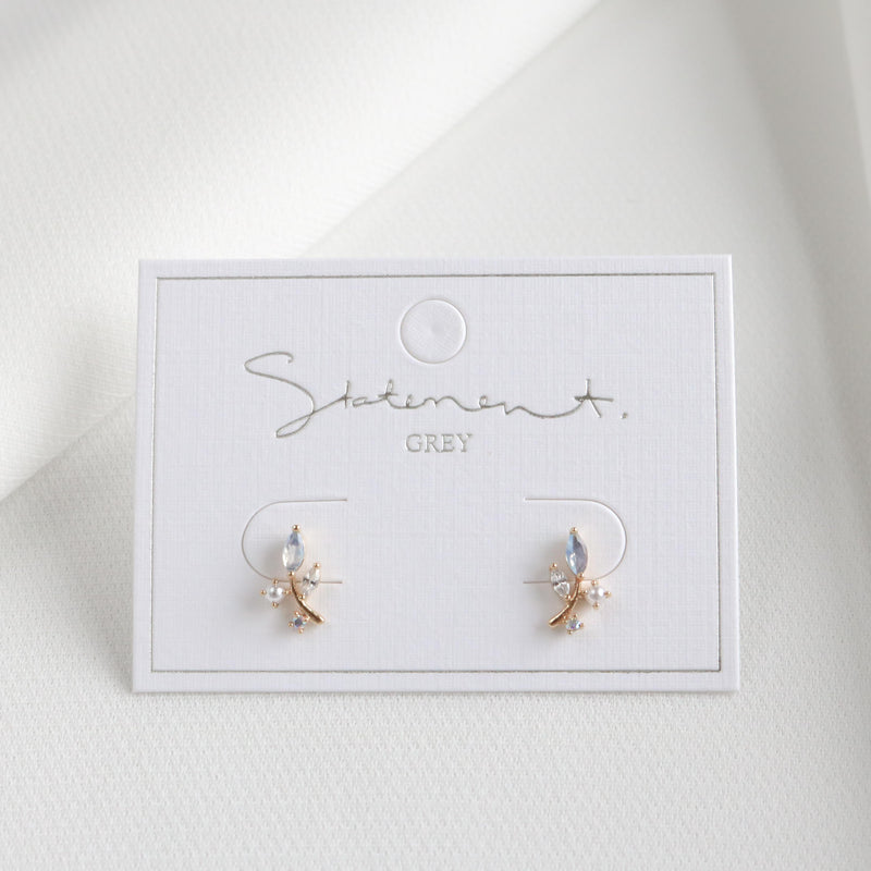 Blue Sprig Pearl Earrings