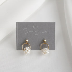 Pearl Sphere Hoop Earrings