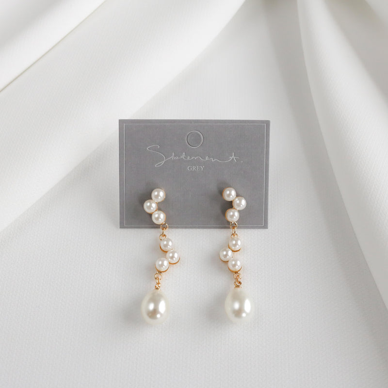 Pearl Cluster Drop Earrings