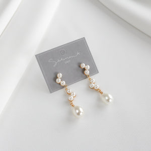 Pearl Cluster Drop Earrings