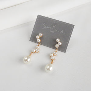 Pearl Cluster Drop Earrings