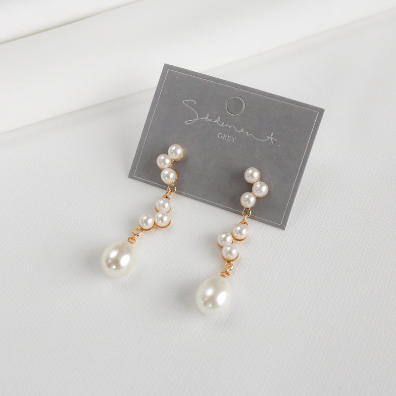 Pearl Cluster Drop Earrings