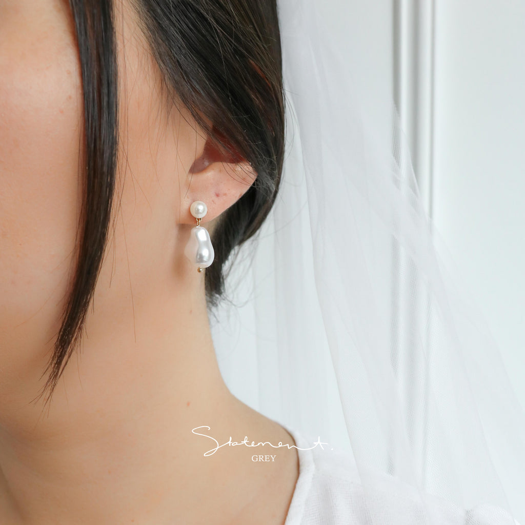 Duality Baroque Pearl Drop Earrings