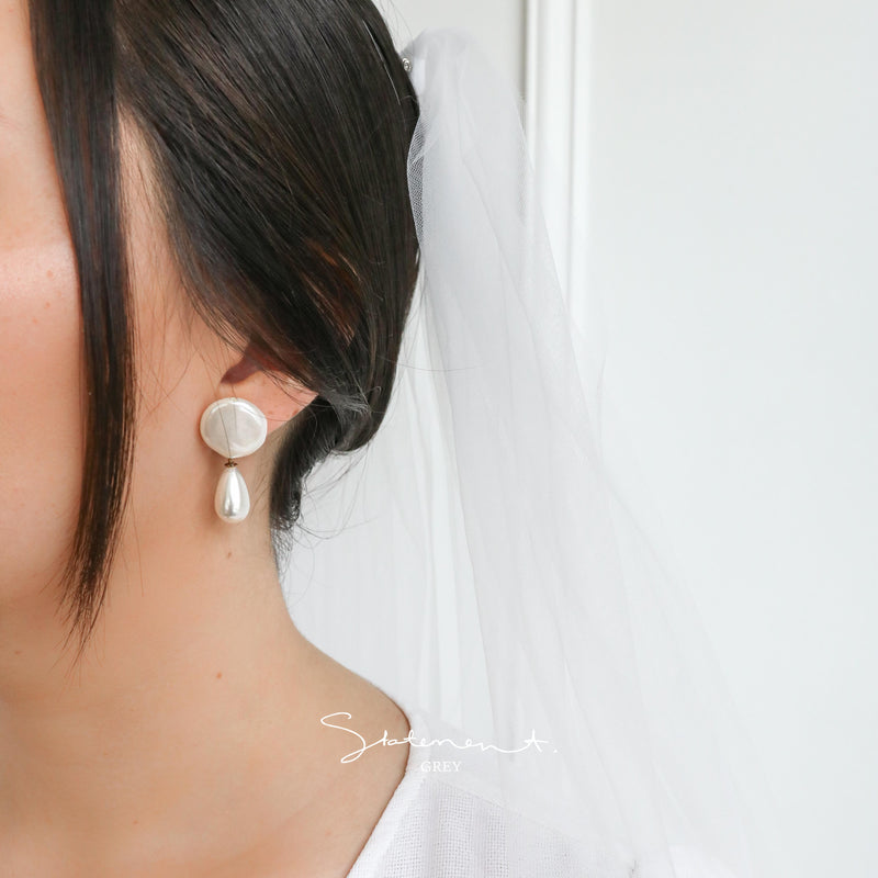 Blanc Coin Pearl Drop Earrings