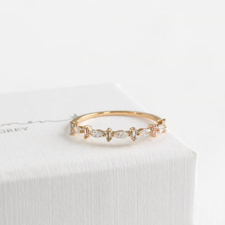 Colourful Baguette Marquise Half Eternity Ring