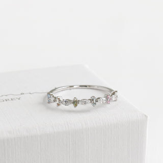 Colourful Baguette Marquise Half Eternity Ring
