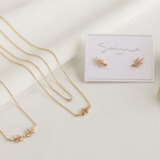 Dusk Leaf Branch Pearl Necklace