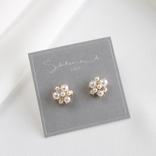 Dotty Pearl Cluster Earrings