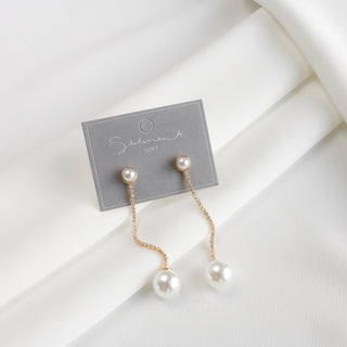 Pearl and Crystal Tennis Earrings