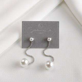 Pearl and Crystal Tennis Earrings