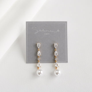 Como Crystal Pearl Drop Earrings