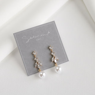 Mariella Crystal Pearl Drop Earrings
