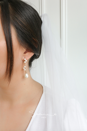 Pearl Cluster Drop Earrings