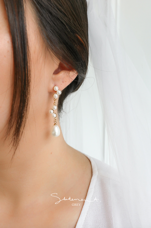 Pearl Cluster Drop Earrings