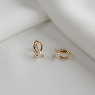 Thora Pearl Hoop Earrings