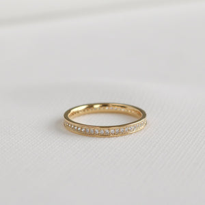 Bordered Pave Milgrain Eternity Ring