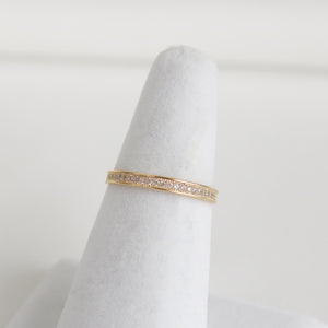 Bordered Pave Milgrain Eternity Ring