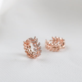 Leaflet Huggie Earrings