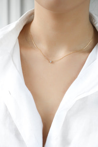 Moyenne Crystal Necklace - Sterling Silver